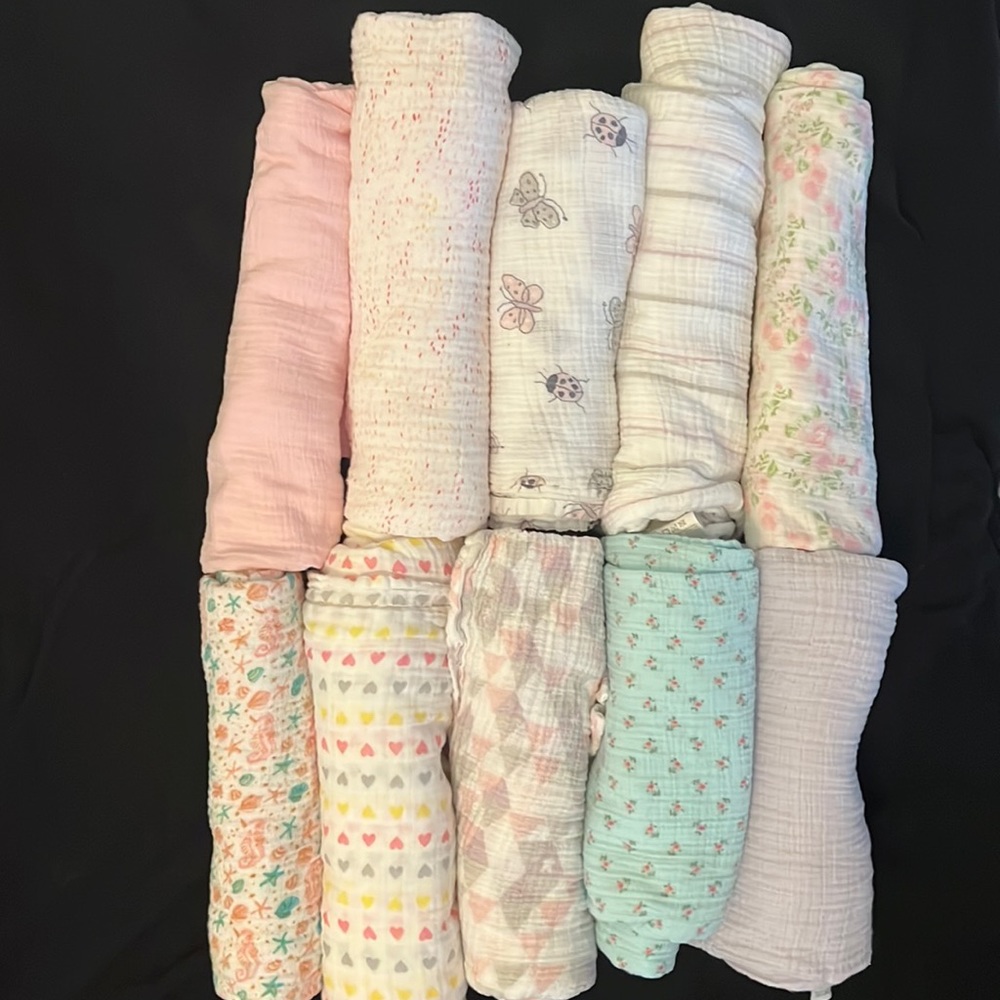 Baby Girl Bundle of 10 Swaddles